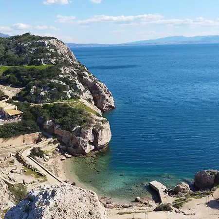Sunny Loutraki Is A Modern With Views Of The Bay And Mountains With Private Parking